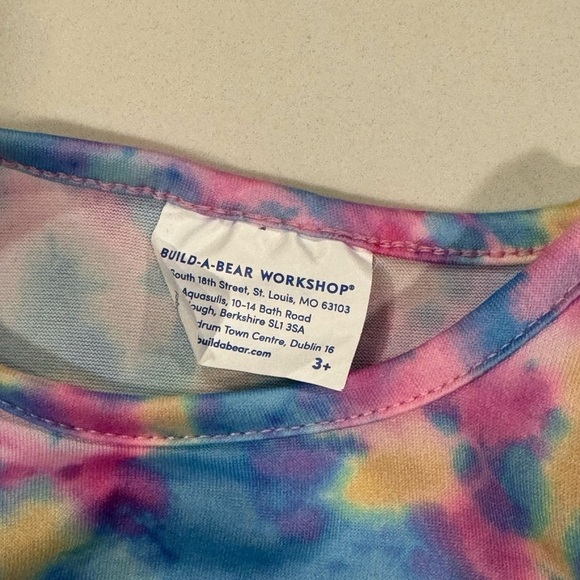 Build-A-Bear Colorful Tie-Dye Crop Top and Denim Shorts and sneaker outfit! - Picture 6 of 6